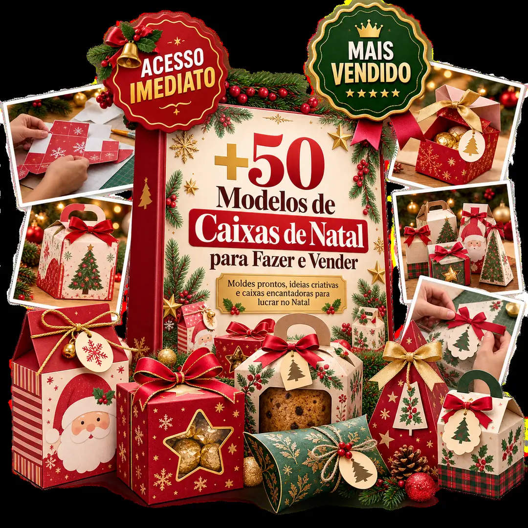 +50 Moldes de Caixas de Natal para Papelaria Personalizada